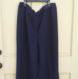 Ashley Stewart size 16w. Navy blue wide leg slacks